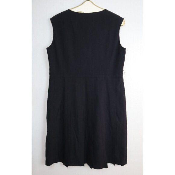 CATO - WOMEN'S BLACK DRESS W/ PLEATED SKIRT - FIT & FLARE - SIZE 14 - Picture 4 of 5